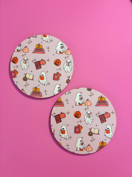 bookish ghouls -coasters set of 2