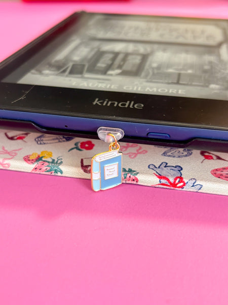 blue book kindle charm- usb c