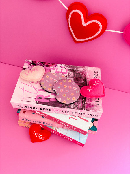 candy heart tropes -car coasters set of 2