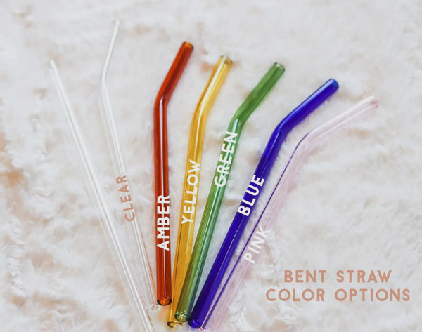 colorful glass straws