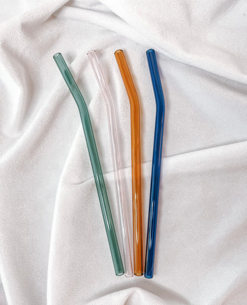 colorful glass straws